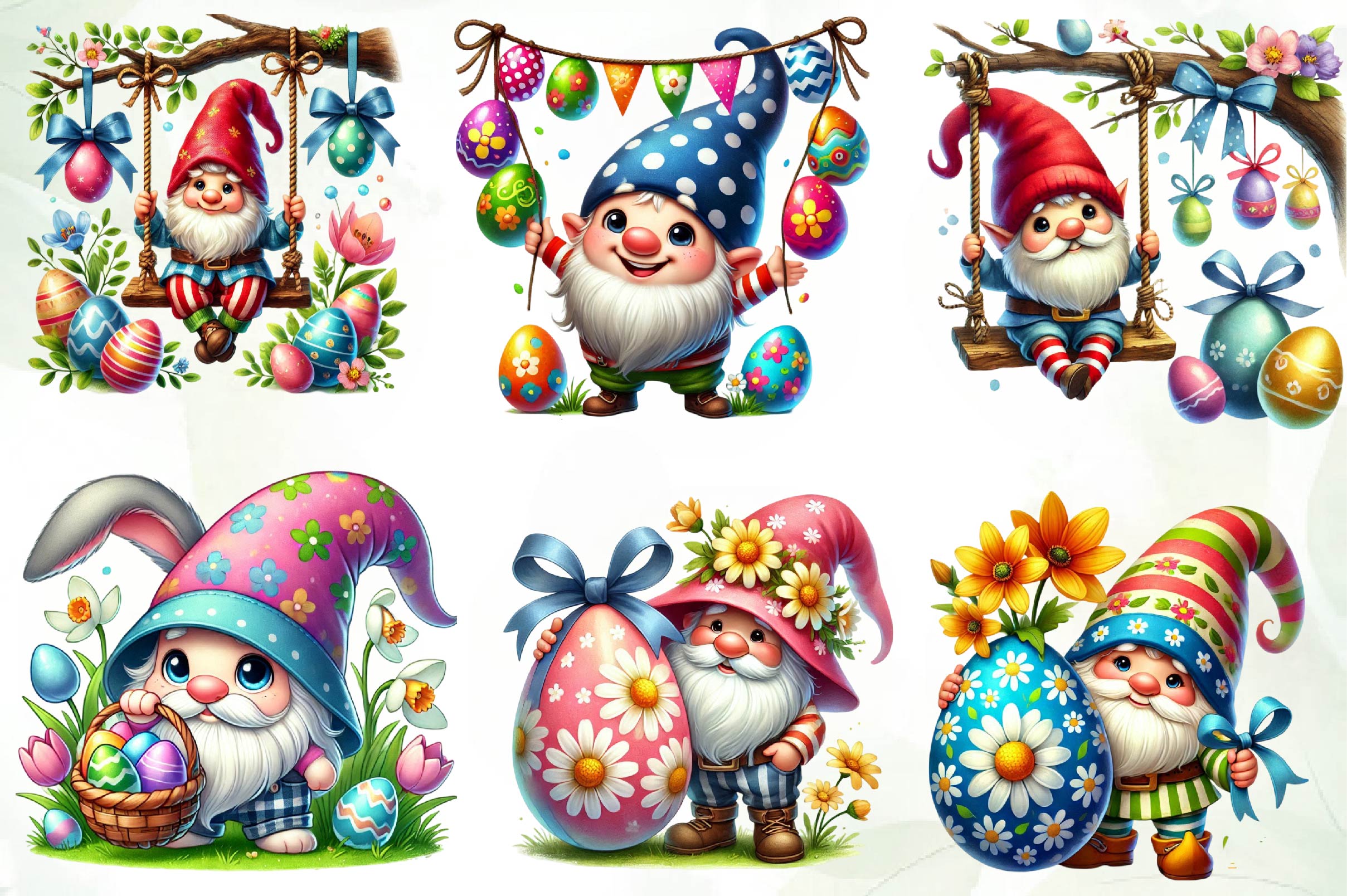 Easter Gnome Clipart Bundle - CraftNest - Digital Crafting and Art