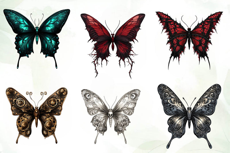 Gothic Summer Butterfly Clipart Bundle - CraftNest - Digital Crafting and Art