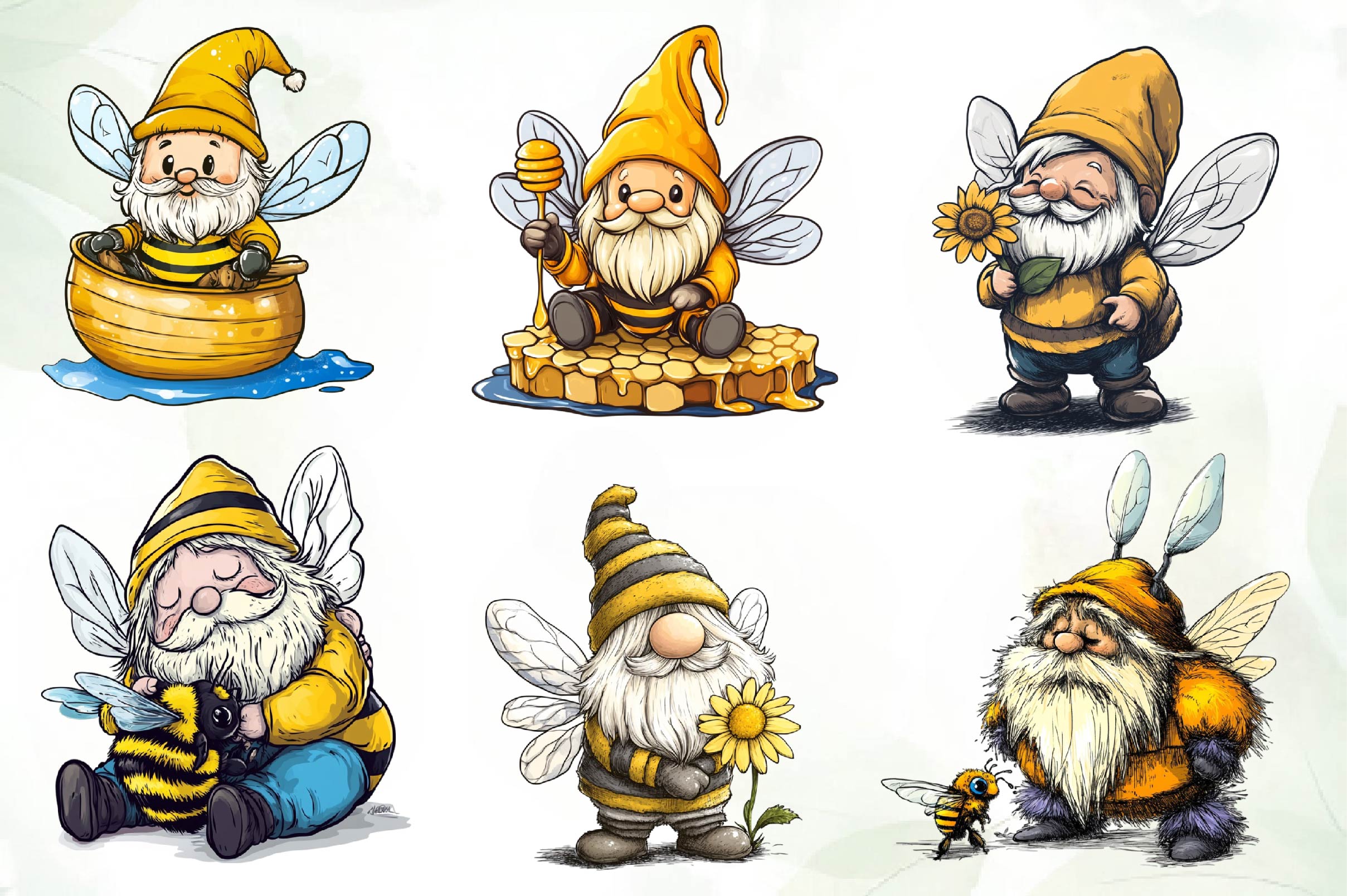 Bee Gnome Clipart Bundle - CraftNest - Digital Crafting and Art