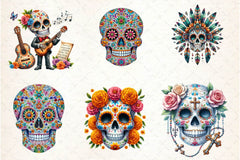 Mexican Sugar Skull Clipart Bundle - CraftNest - Digital Crafting and Art