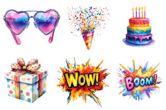 Happy Birthday Pop Art Clipart Bundle - CraftNest - Digital Crafting and Art