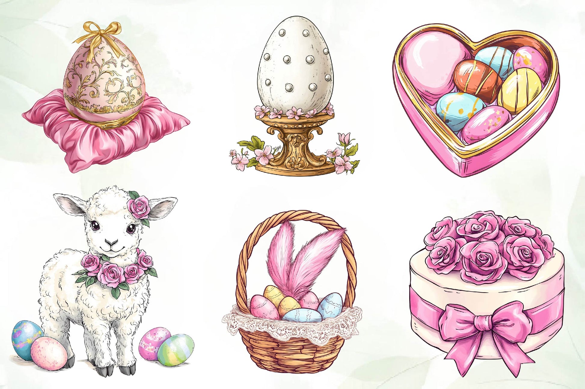 Pink Coquette Easter Clipart Bundle - CraftNest - Digital Crafting and Art