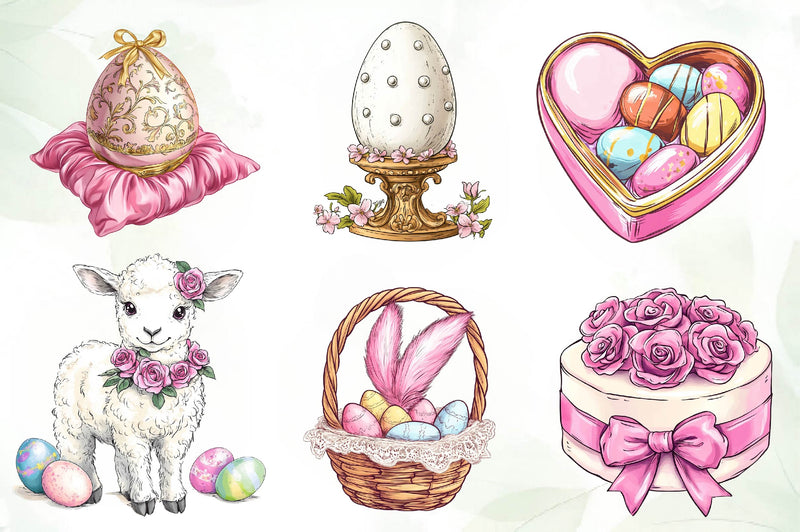 Pink Coquette Easter Clipart Bundle - CraftNest - Digital Crafting and Art