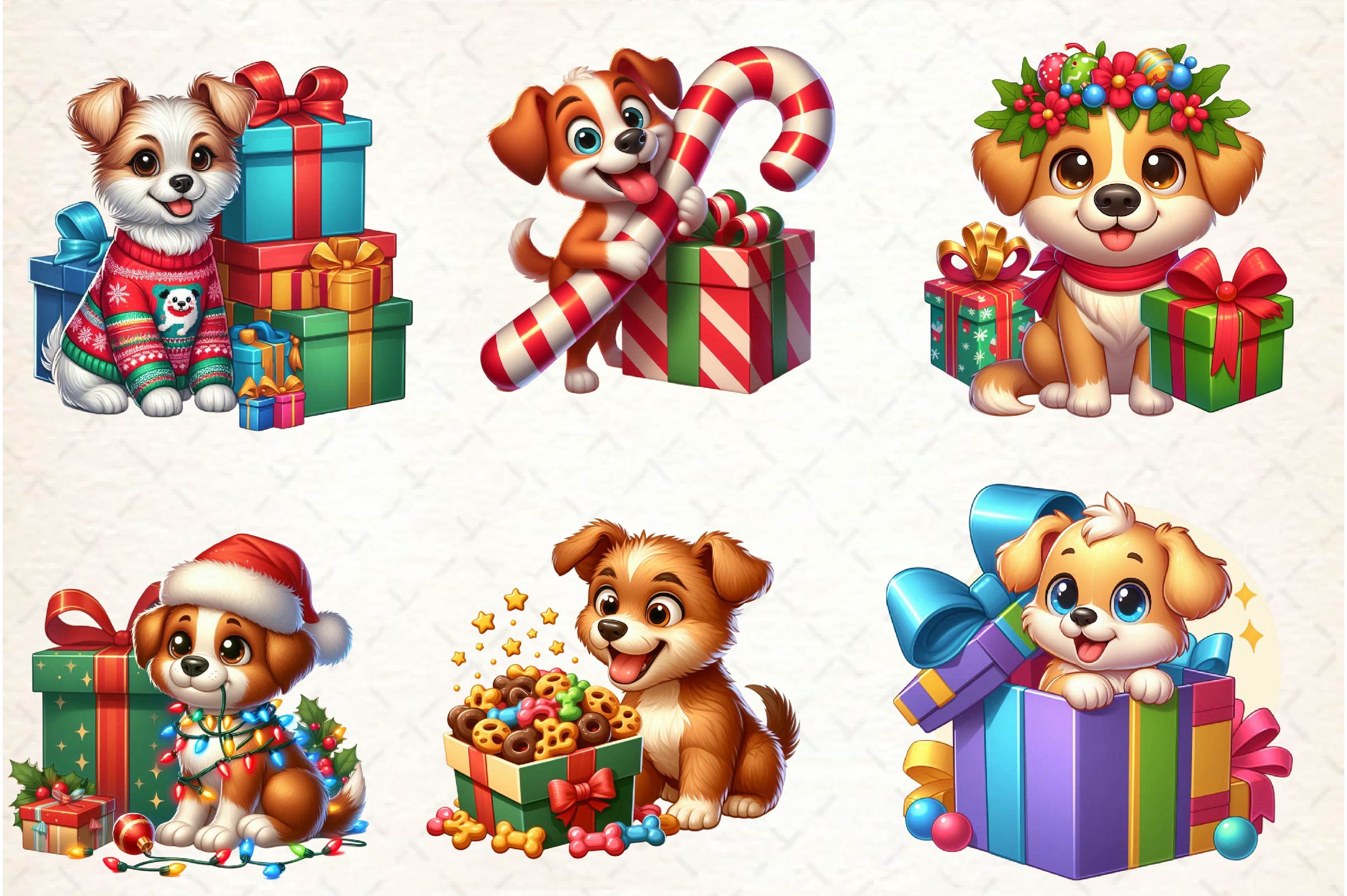 Christmas Dog Gift Box Clipart Bundle - CraftNest - Digital Crafting and Art