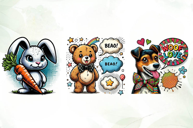 Animals Pop Art Clipart Bundle - CraftNest - Digital Crafting and Art