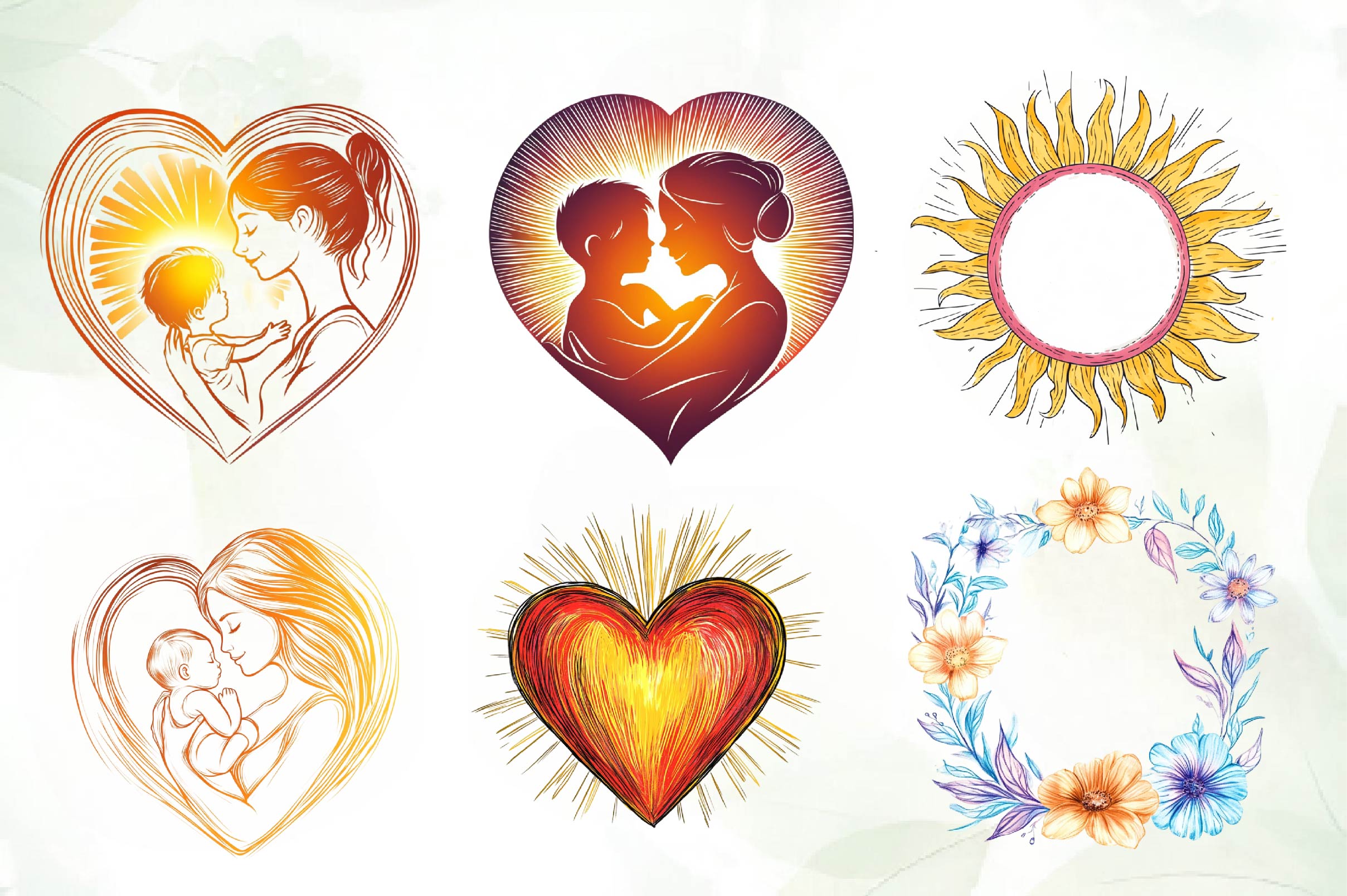 Sunshine & Love Mothers Day Clipart Bundle - CraftNest - Digital Crafting and Art