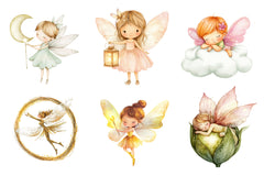 Adorable Tiny Fairy & Sparkles Clipart Bundle - CraftNest - Digital Crafting and Art