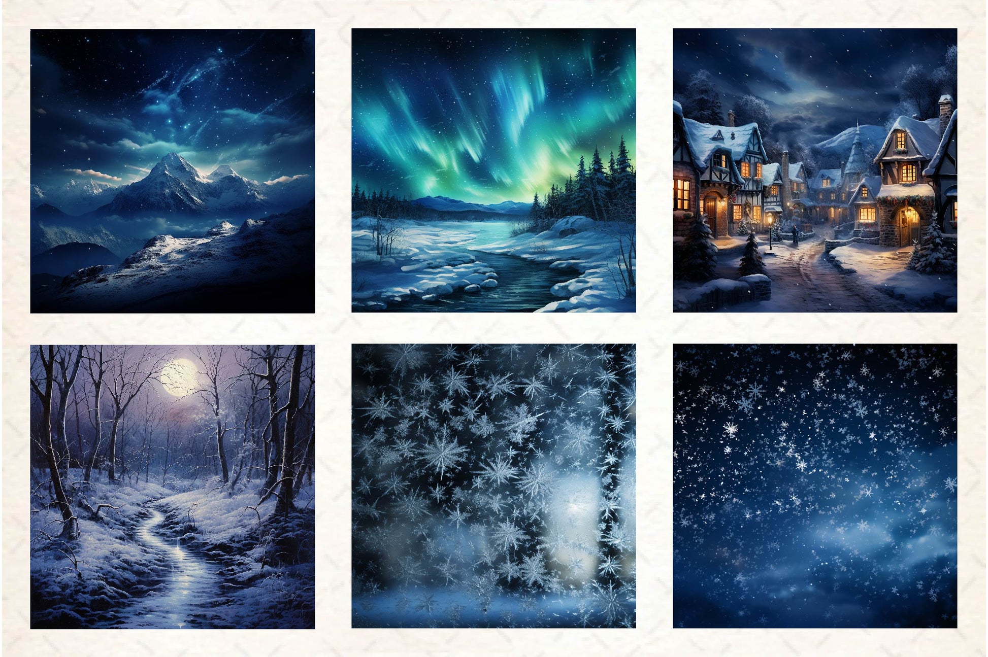 Winter Nights Digital Paper - CraftNest - Digital Crafting and Art