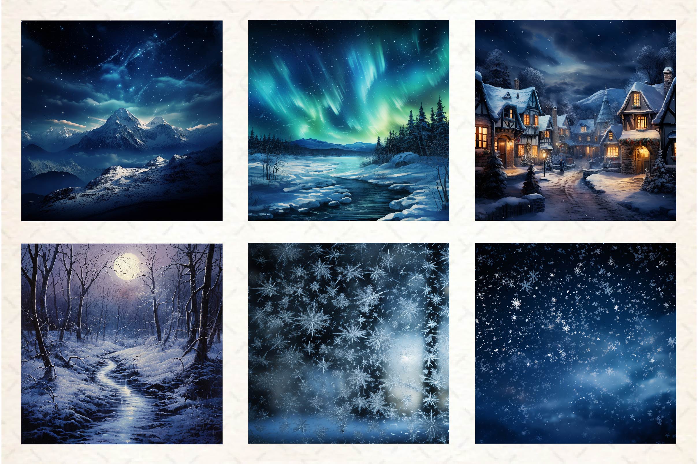 Winter Nights Digital Paper - CraftNest - Digital Crafting and Art