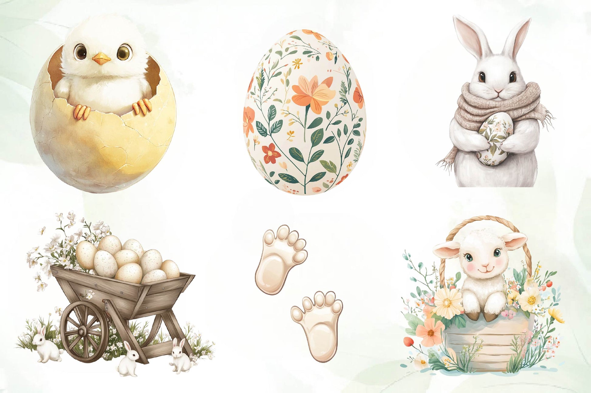 Neutral White Easter Clipart Bundle 2 - CraftNest - Digital Crafting and Art