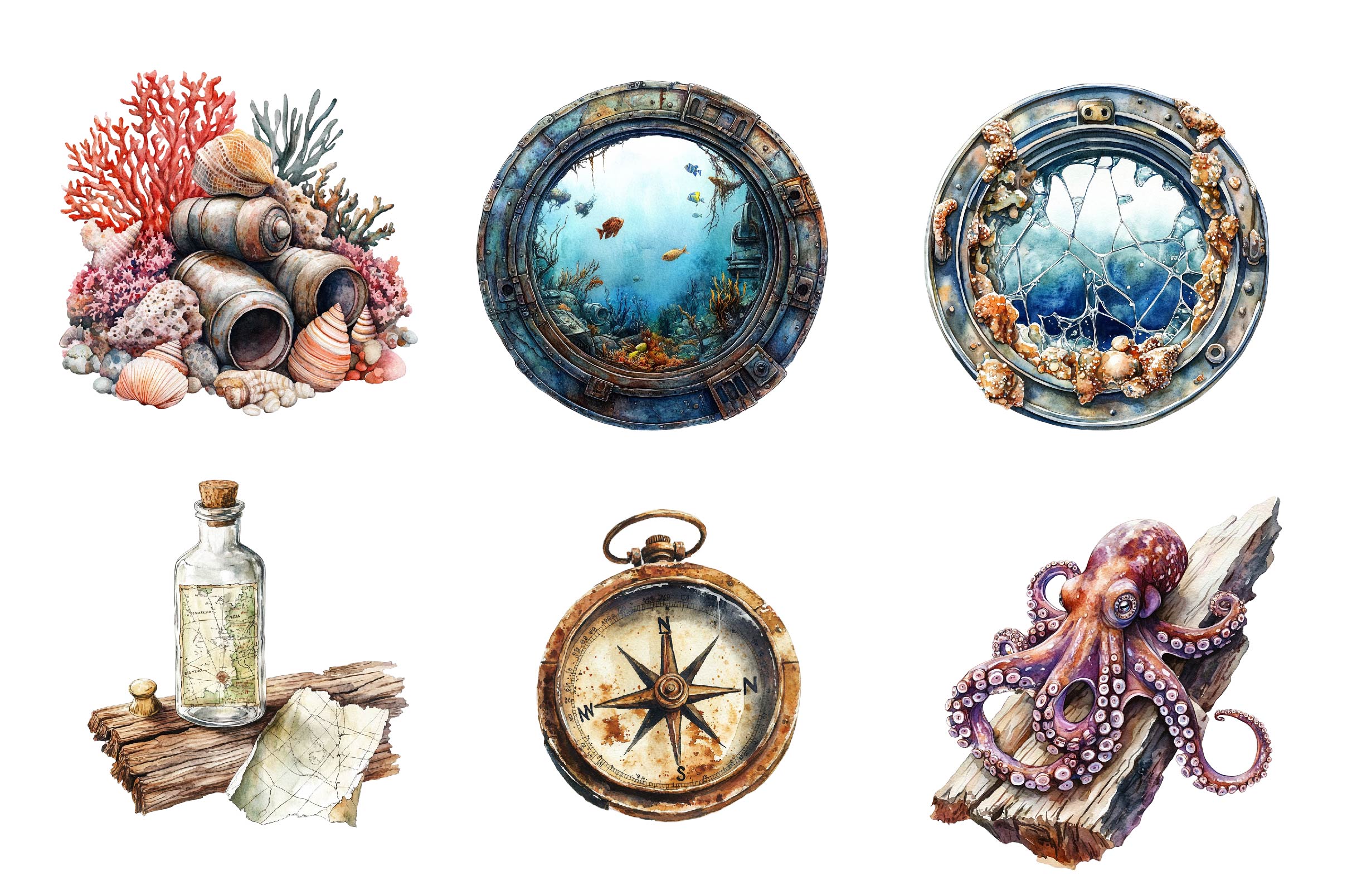 Collection A Sunken Shipwreck Clipart Bundle - CraftNest - Digital Crafting and Art