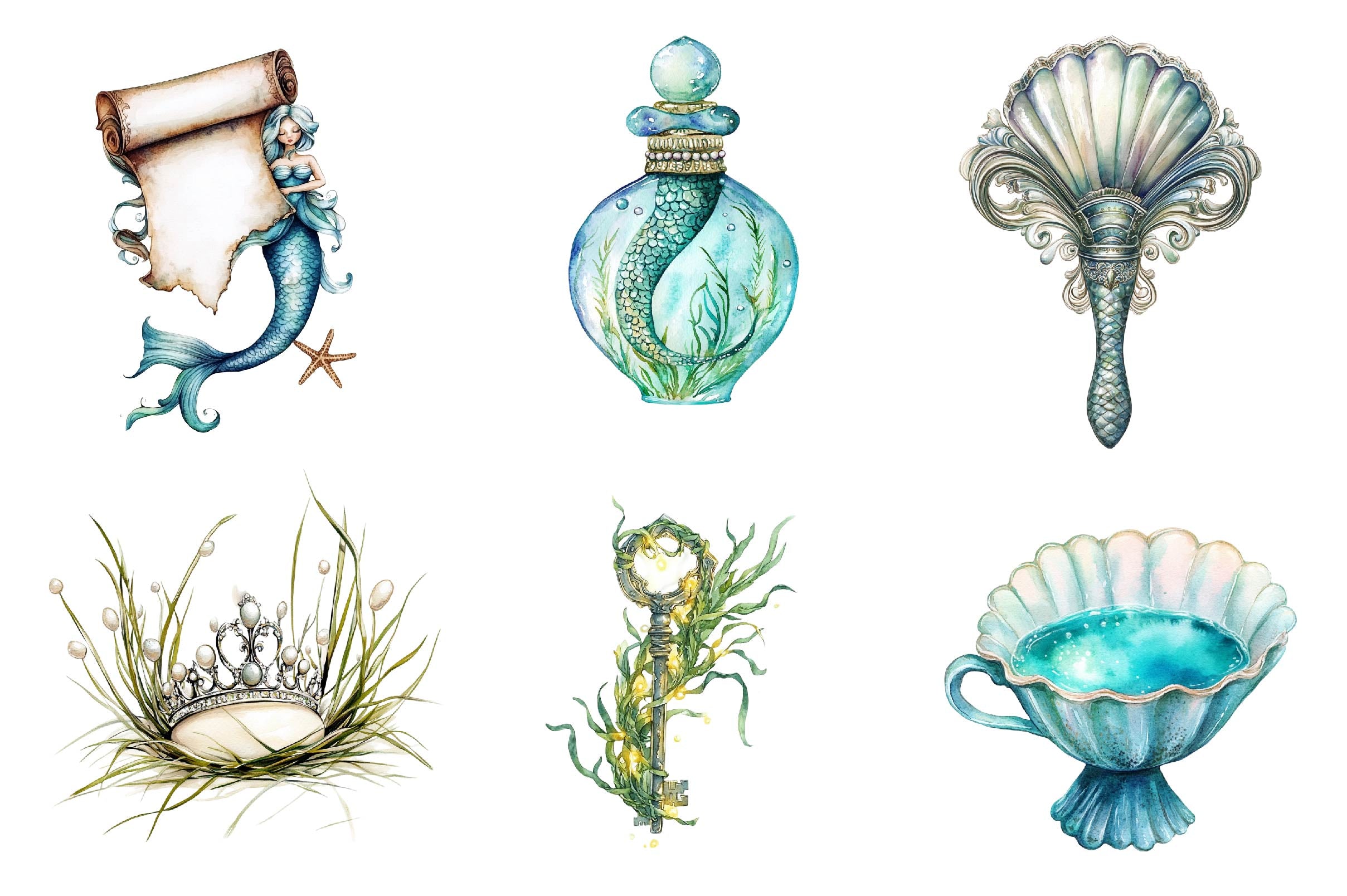 Little Mermaid Under The Sea Clipart Bundle - CraftNest - Digital Crafting and Art