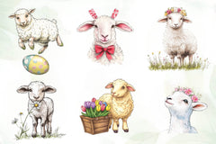 Brushstroke Sheep Easter Clipart Bundle - CraftNest - Digital Crafting and Art