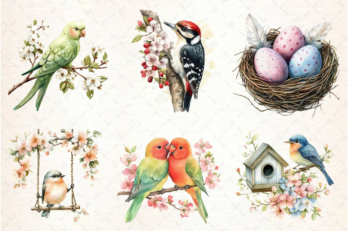 Spring Birds Printable Spring Birds Clipart Bundle 1