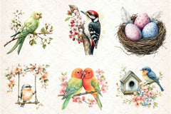 Spring Birds Clipart Bundle 1 - CraftNest - Digital Crafting and Art