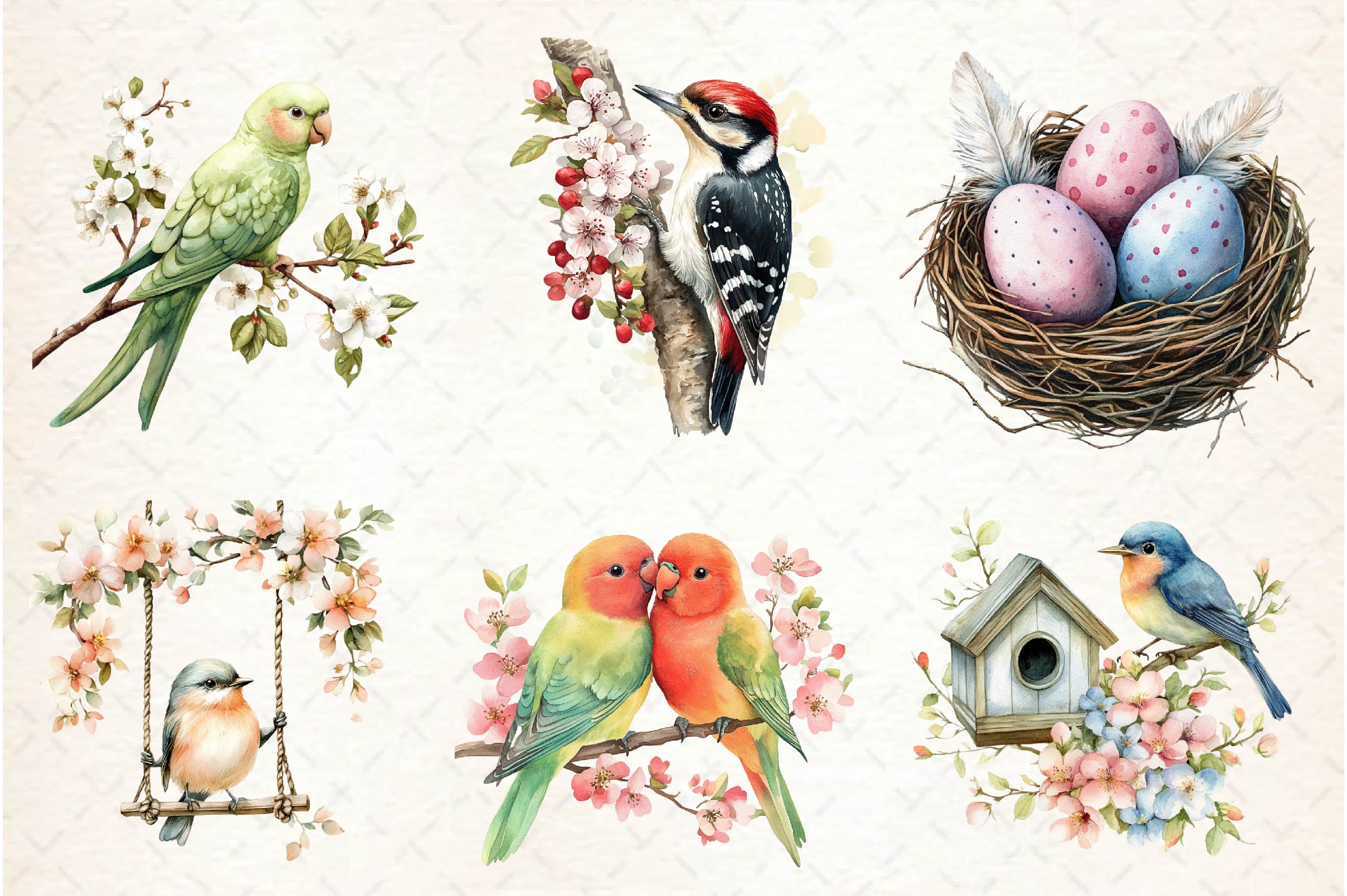 Spring Birds Clipart Bundle 1 - CraftNest - Digital Crafting and Art