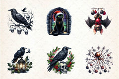 Christmas Gothic Animals Clipart Bundle - CraftNest - Digital Crafting and Art