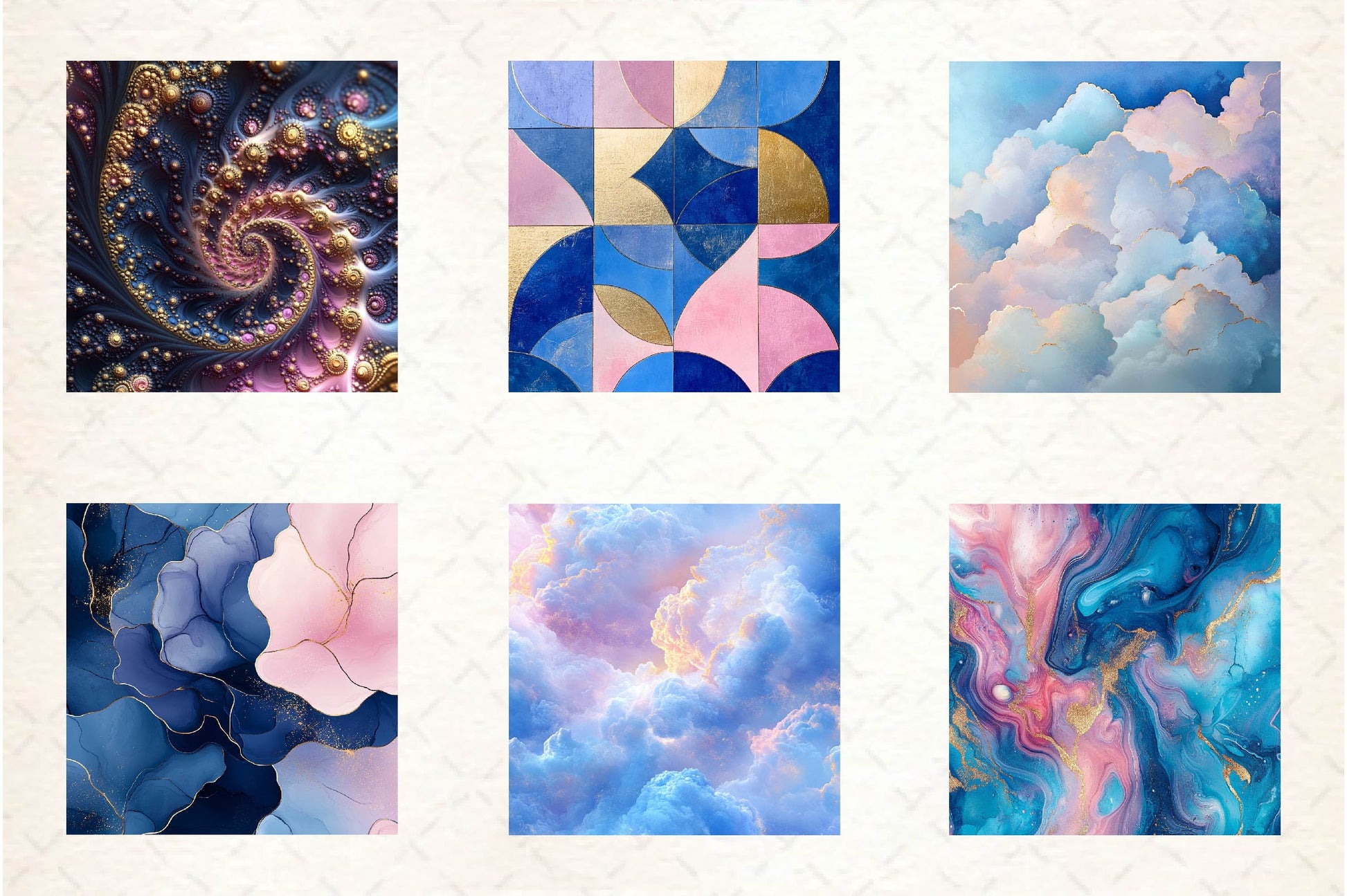 Blue Pink Gold Abstract Backgrounds Clipart Bundle - CraftNest - Digital Crafting and Art