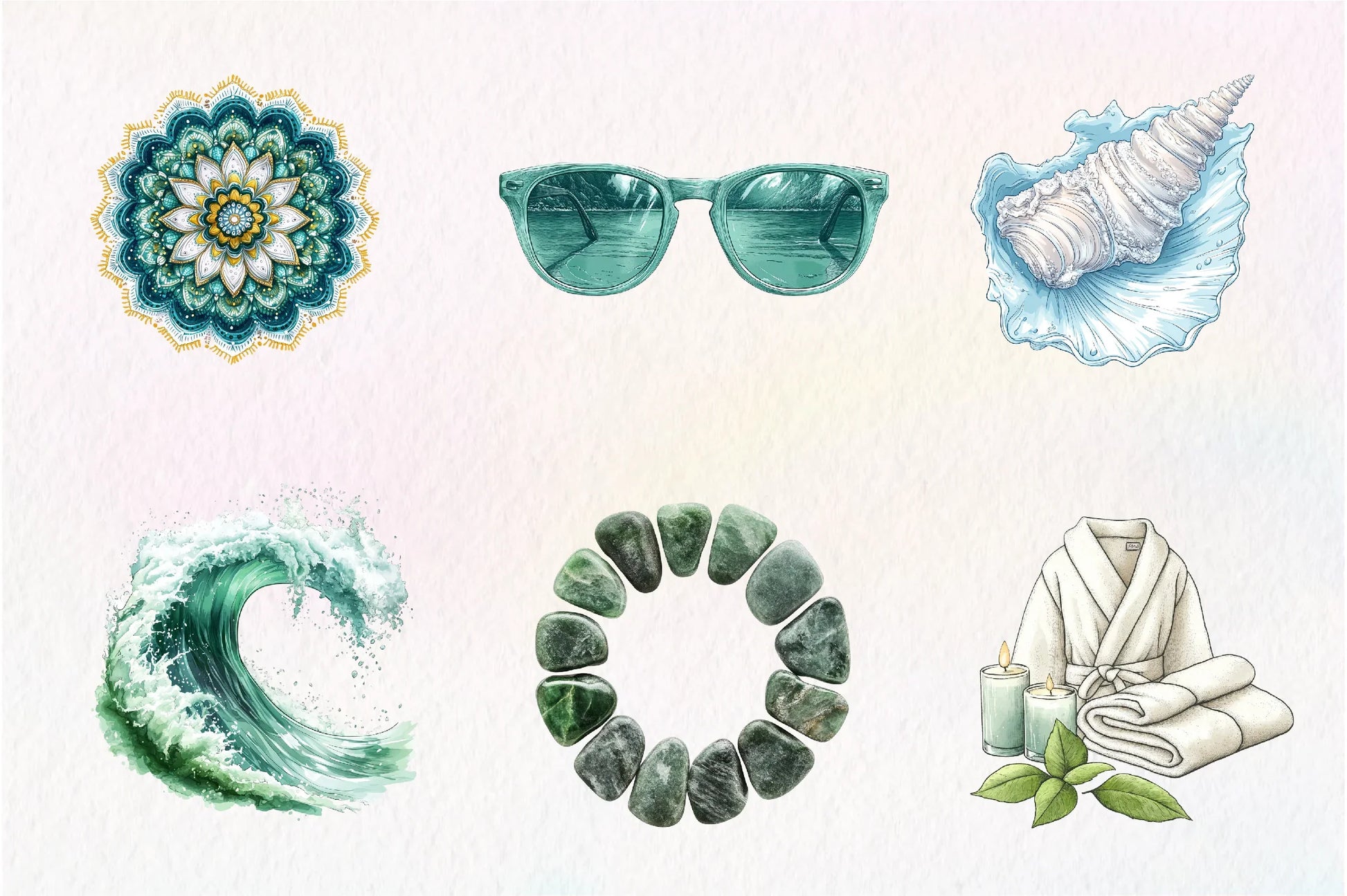 Summer Coastal Serenity Clipart Bundle - CraftNest - Digital Crafting and Art