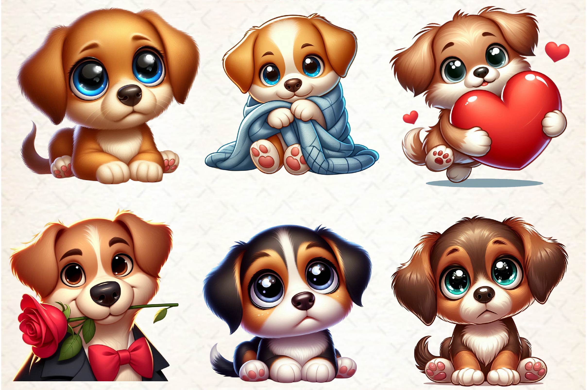 Cute And Emotional Dog Clipart Bundle - CraftNest - Digital Crafting and Art