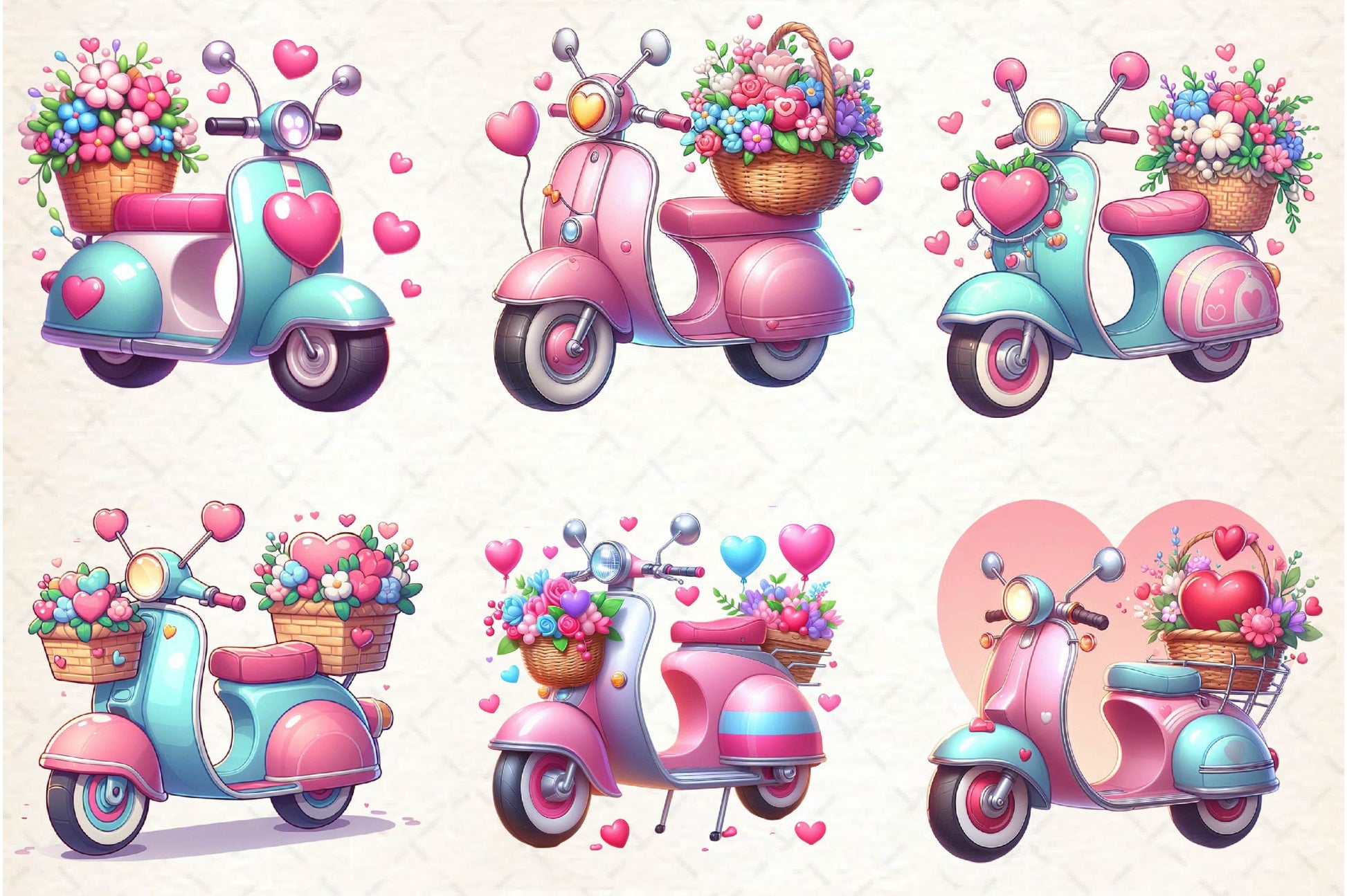 Valentines Scooter Clipart Bundle - CraftNest - Digital Crafting and Art