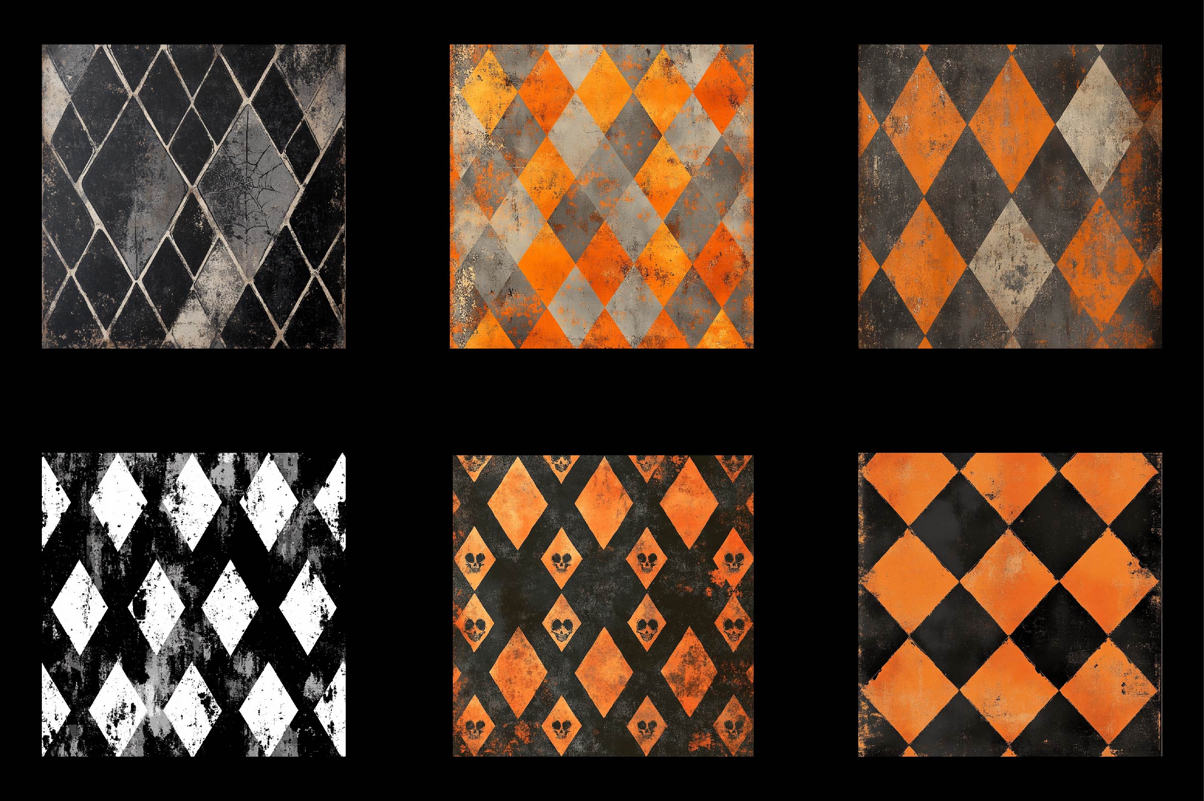 Distressed Harlequin Halloween Clipart Bundle - CraftNest - Digital Crafting and Art