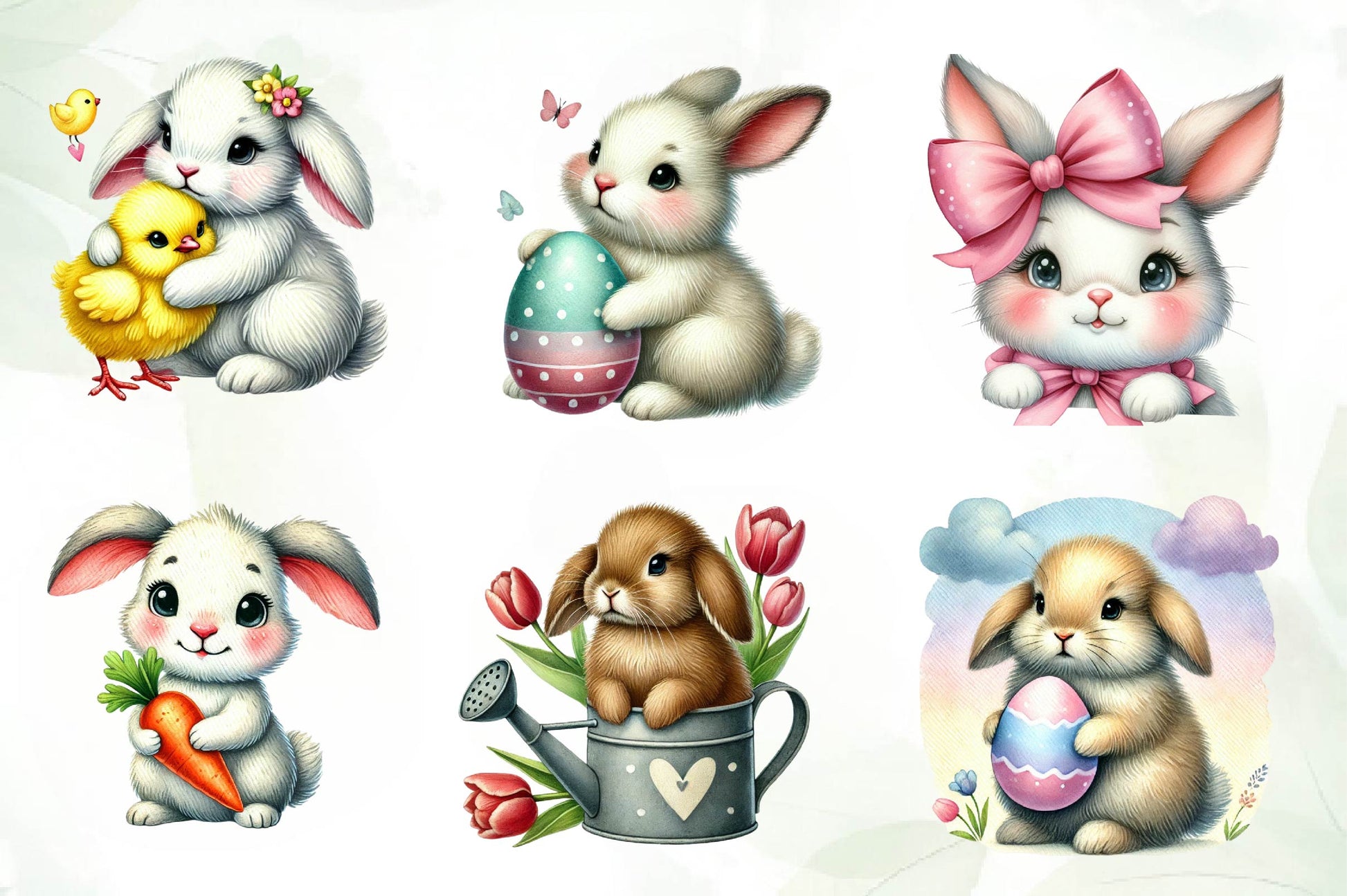 Cute Easter Bunny Clipart Bundle 1 - CraftNest - Digital Crafting and Art