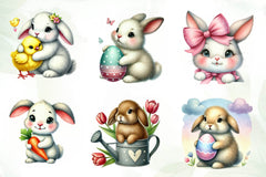 Cute Easter Bunny Clipart Bundle 1 - CraftNest - Digital Crafting and Art