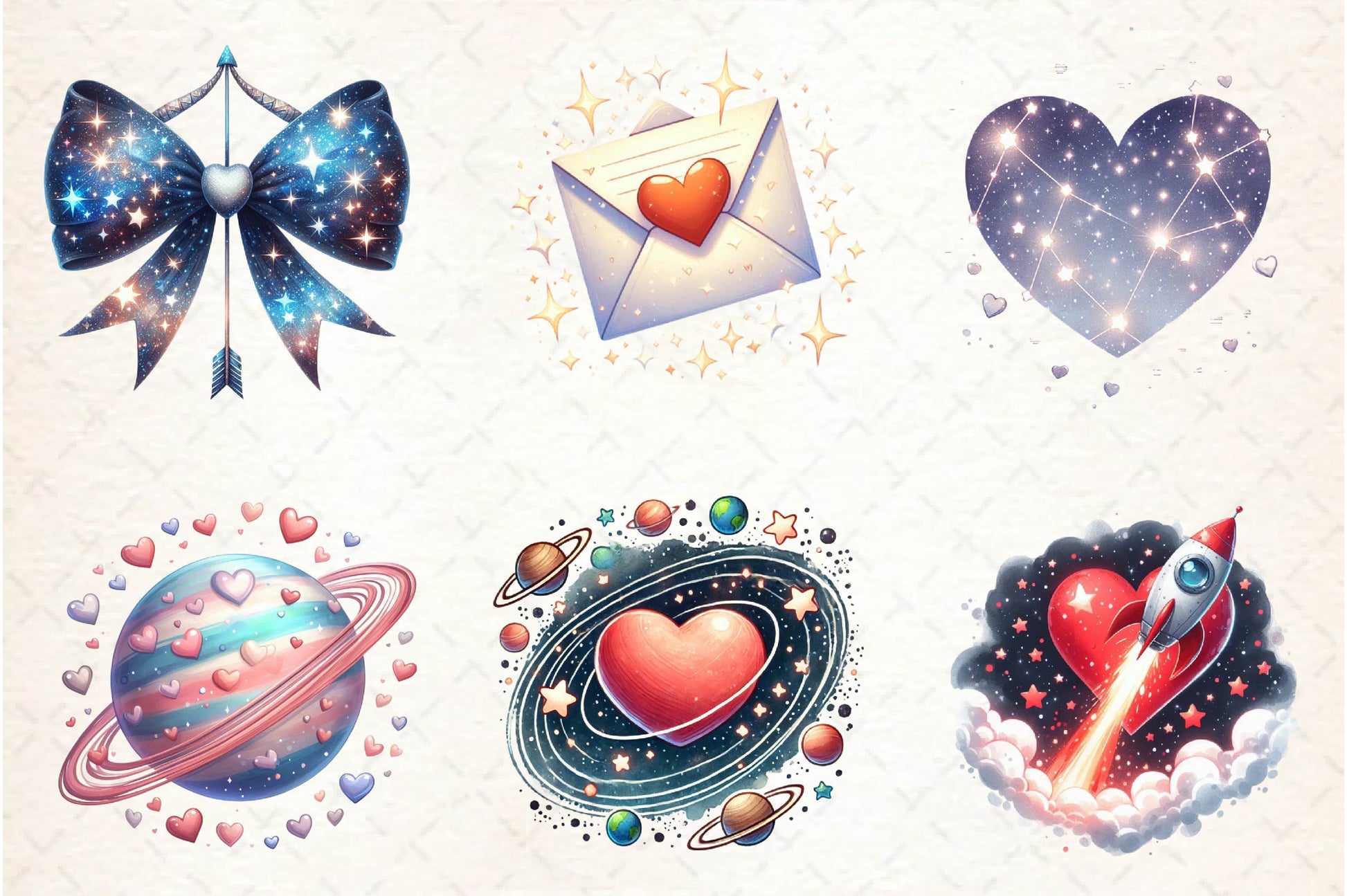Celestial Valentine Clipart Bundle - CraftNest - Digital Crafting and Art