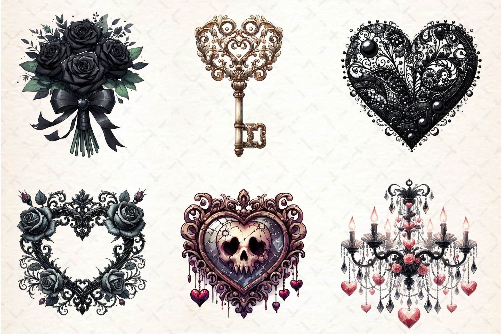 Gothic Valentine's Day Clipart Bundle 2 - CraftNest - Digital Crafting and Art