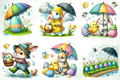 Rainy Easter Day Clipart Bundle - CraftNest - Digital Crafting and Art