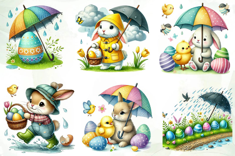 Rainy Easter Day Clipart Bundle - CraftNest - Digital Crafting and Art
