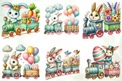 Bunny Train Clipart Bundle - CraftNest - Digital Crafting and Art