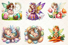 Cute Fairy Easter Clipart Bundle - CraftNest - Digital Crafting and Art
