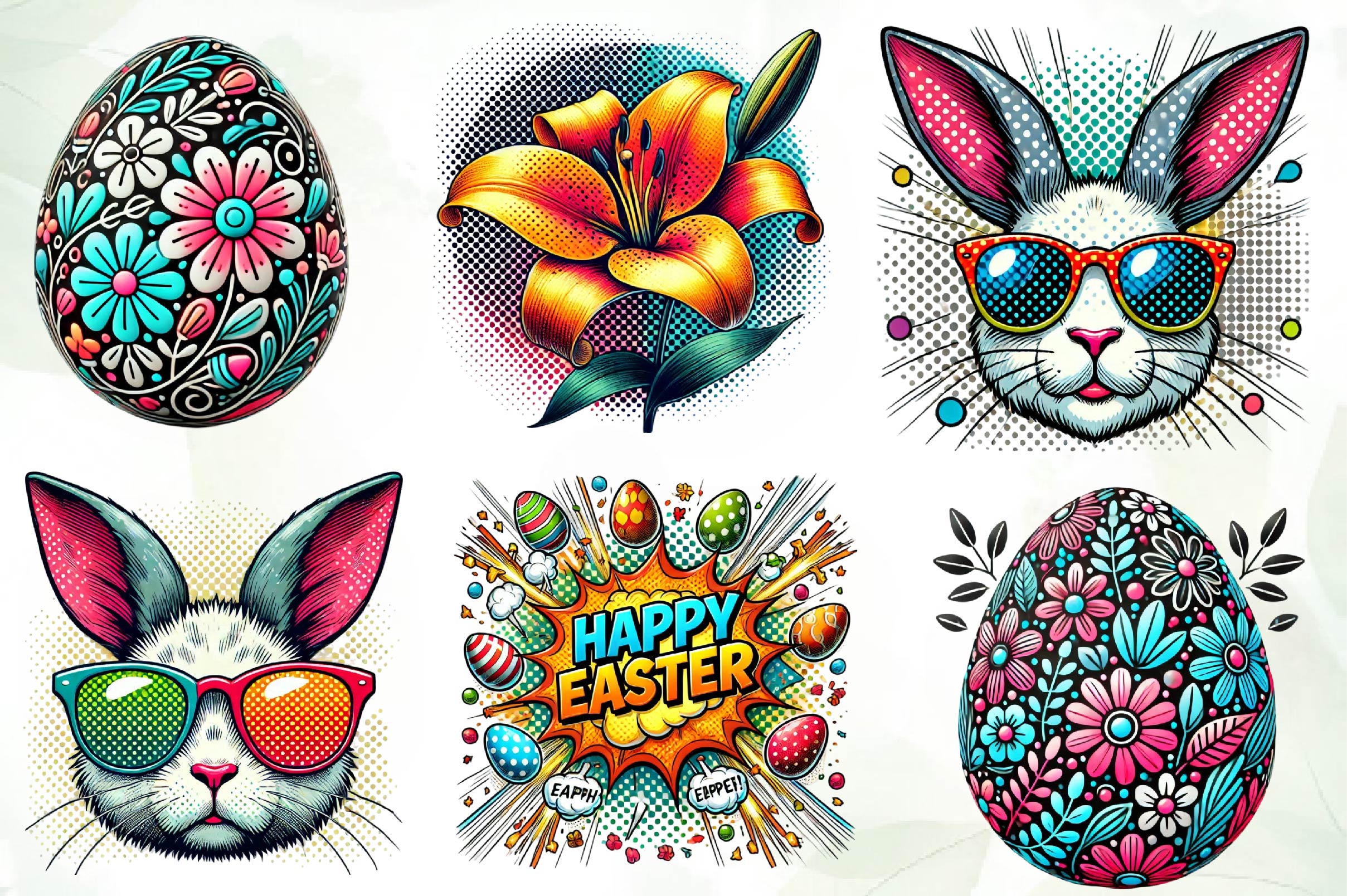 Easter Pop Art Clipart Bundle - CraftNest - Digital Crafting and Art