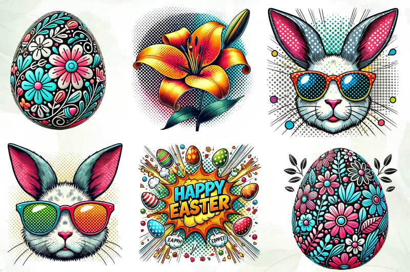 Easter Pop Art Clipart Bundle - CraftNest - Digital Crafting and Art