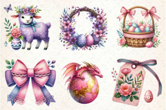 Pink And Purple Easter Clipart Bundle - CraftNest - Digital Crafting and Art