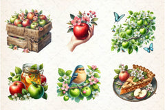 Spring Apple Harvest Clipart Bundle - CraftNest - Digital Crafting and Art