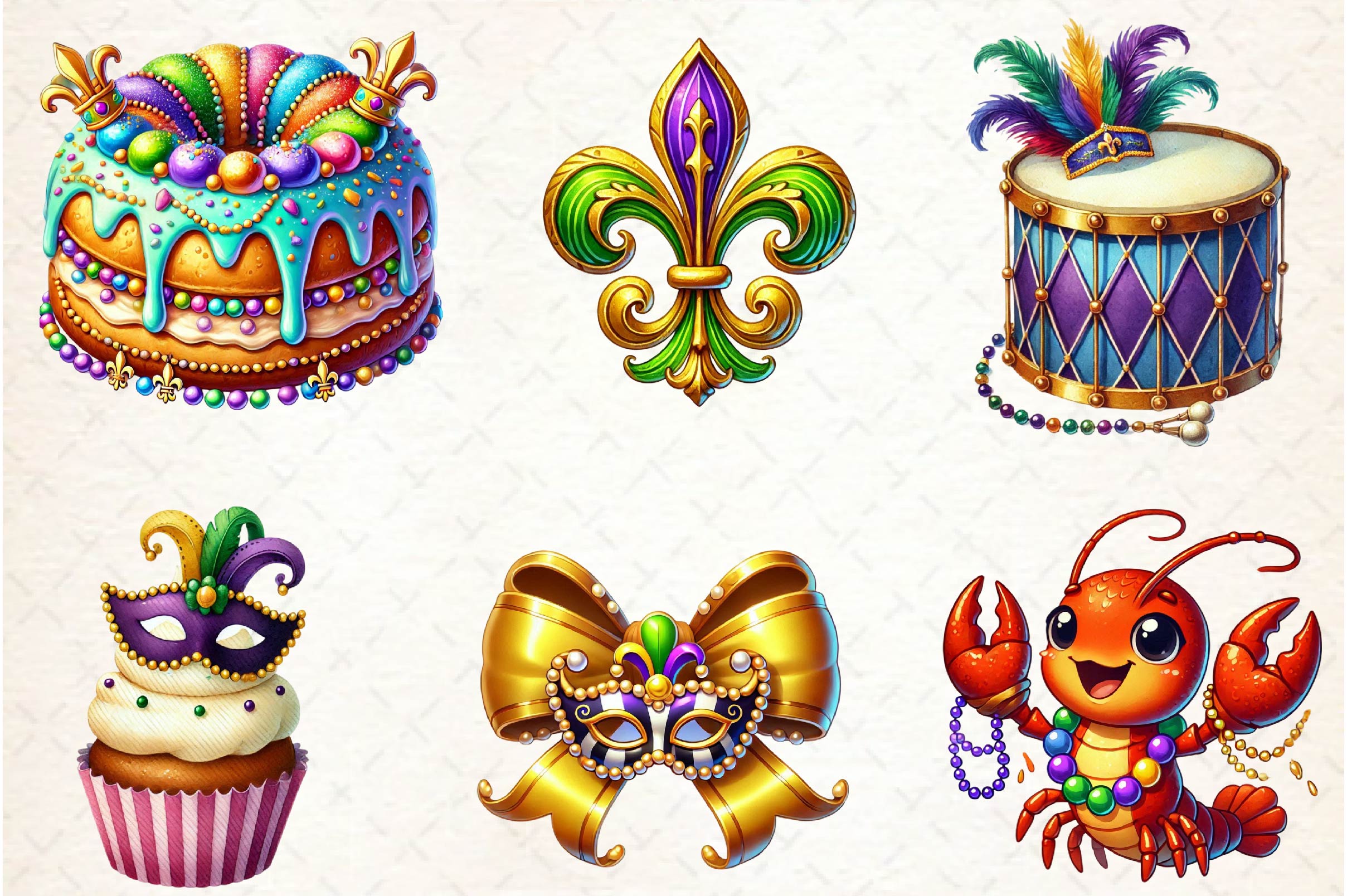 Mardi Gras Clipart Bundle 1 - CraftNest - Digital Crafting and Art