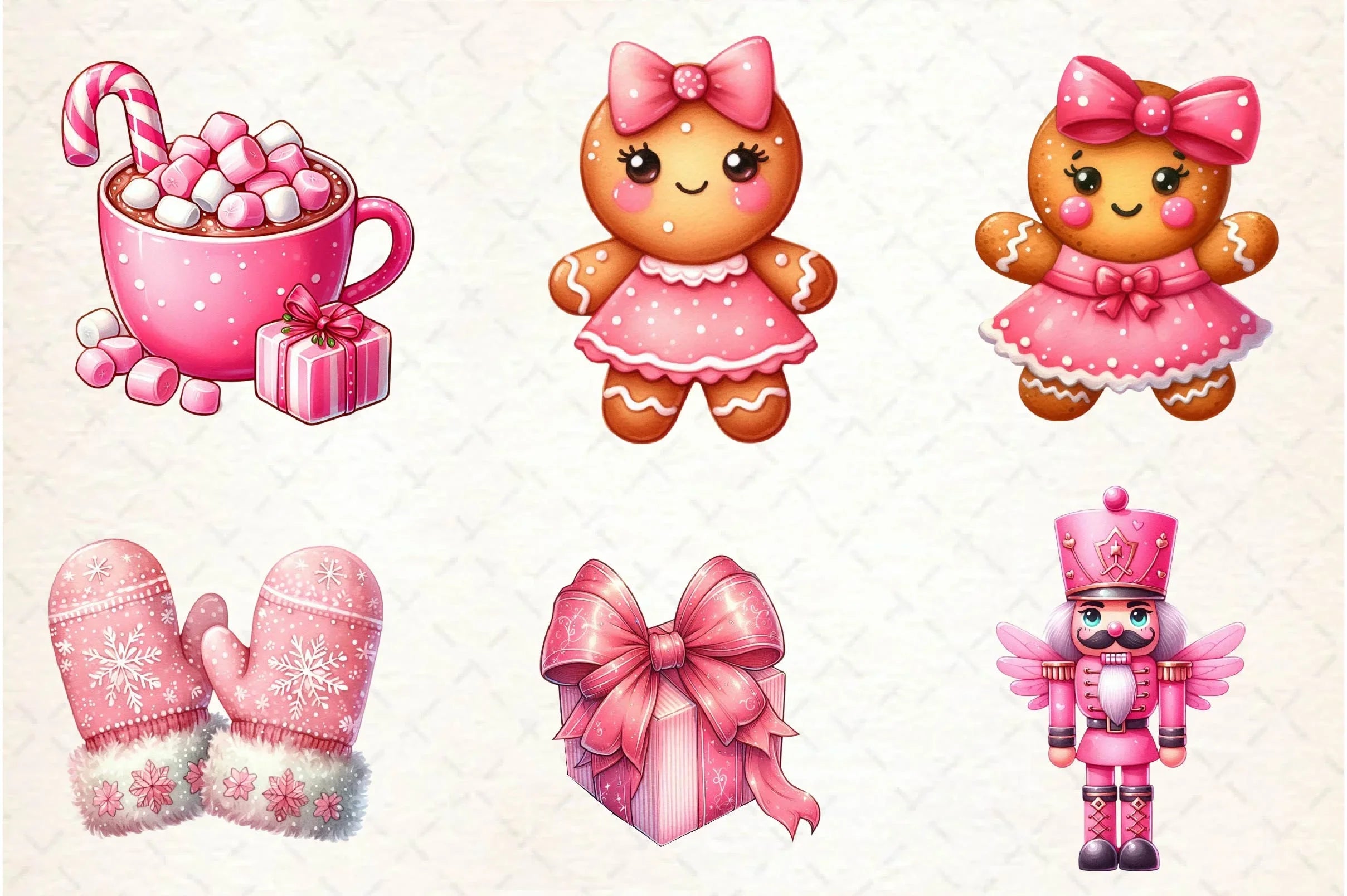 Cute Girly Christmas Clipart Bundle - CraftNest - Digital Crafting and Art