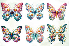 Daisy Butterfly Clip Art Clipart Bundle - CraftNest - Digital Crafting and Art