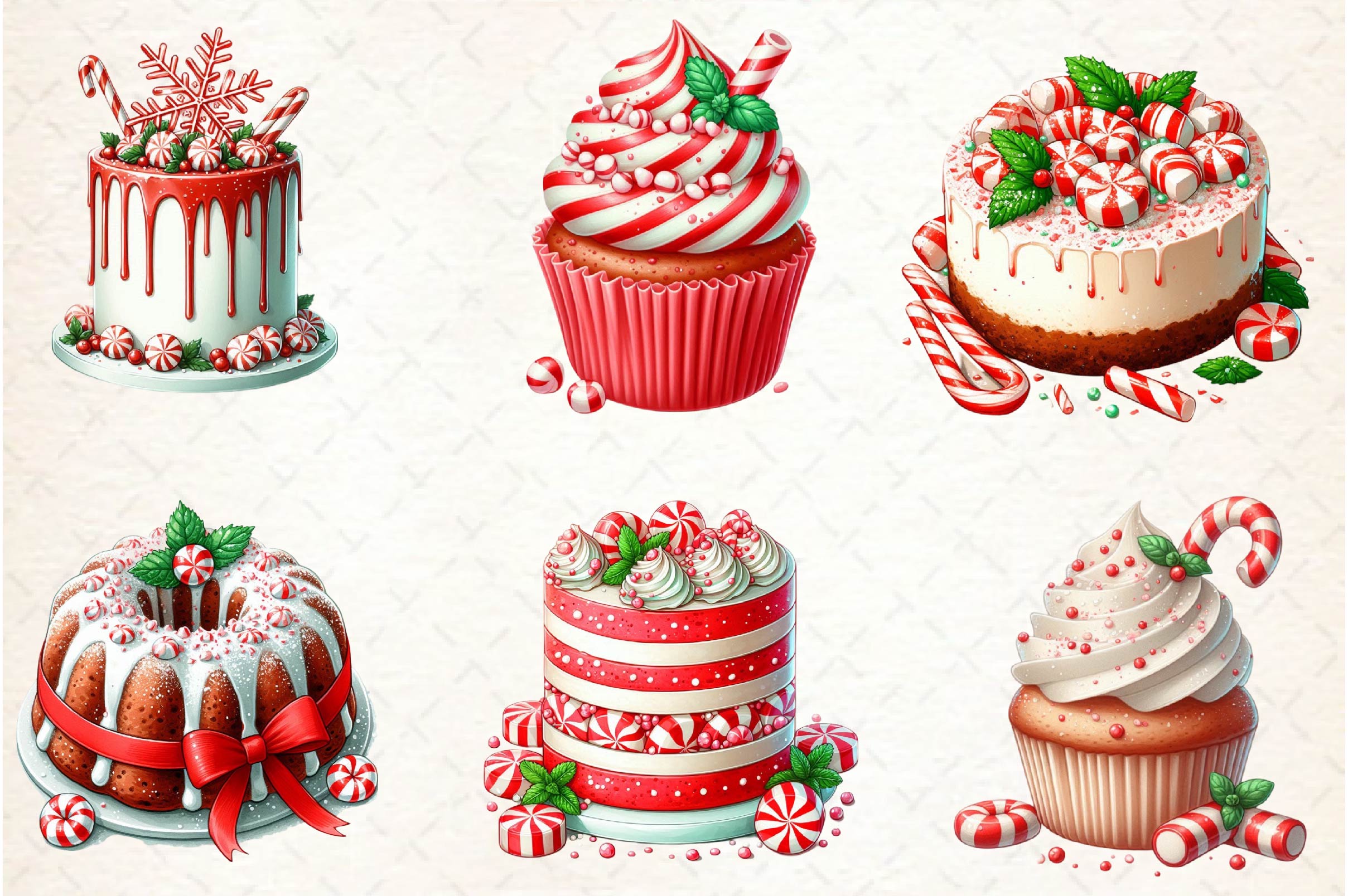 Peppermint Cakes Clipart Bundle - CraftNest - Digital Crafting and Art