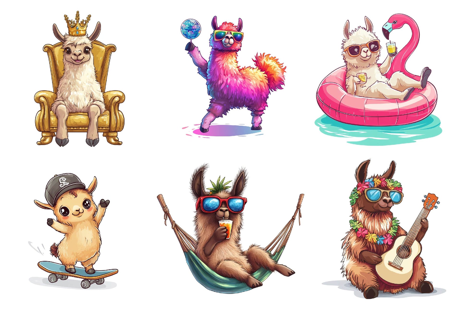 Quirky Funny Llama Clipart Bundle - CraftNest - Digital Crafting and Art