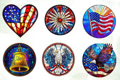 Round Stained Glass 4th Of July Clipart Bundle 2 - CraftNest - Digital Crafting and Art