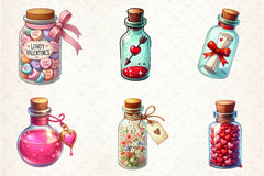 Love Bottle Valentines Day Clipart Bundle1 - CraftNest - Digital Crafting and Art