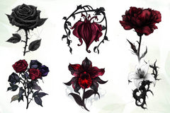 Dark Moody Gothic Flower Clipart Bundle 1 - CraftNest - Digital Crafting and Art