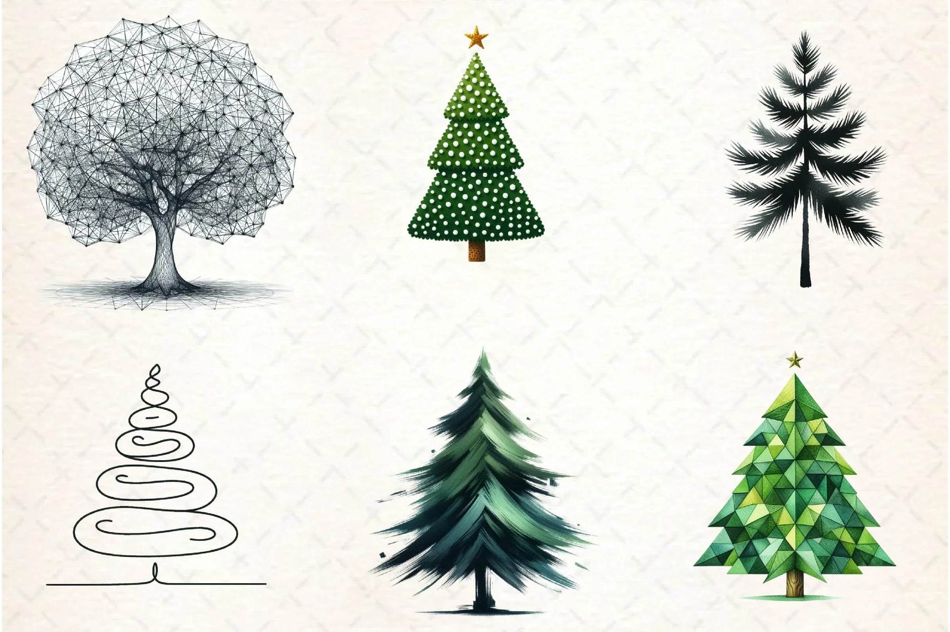 Minimalist Christmas Tree Clipart Bundle - CraftNest - Digital Crafting and Art