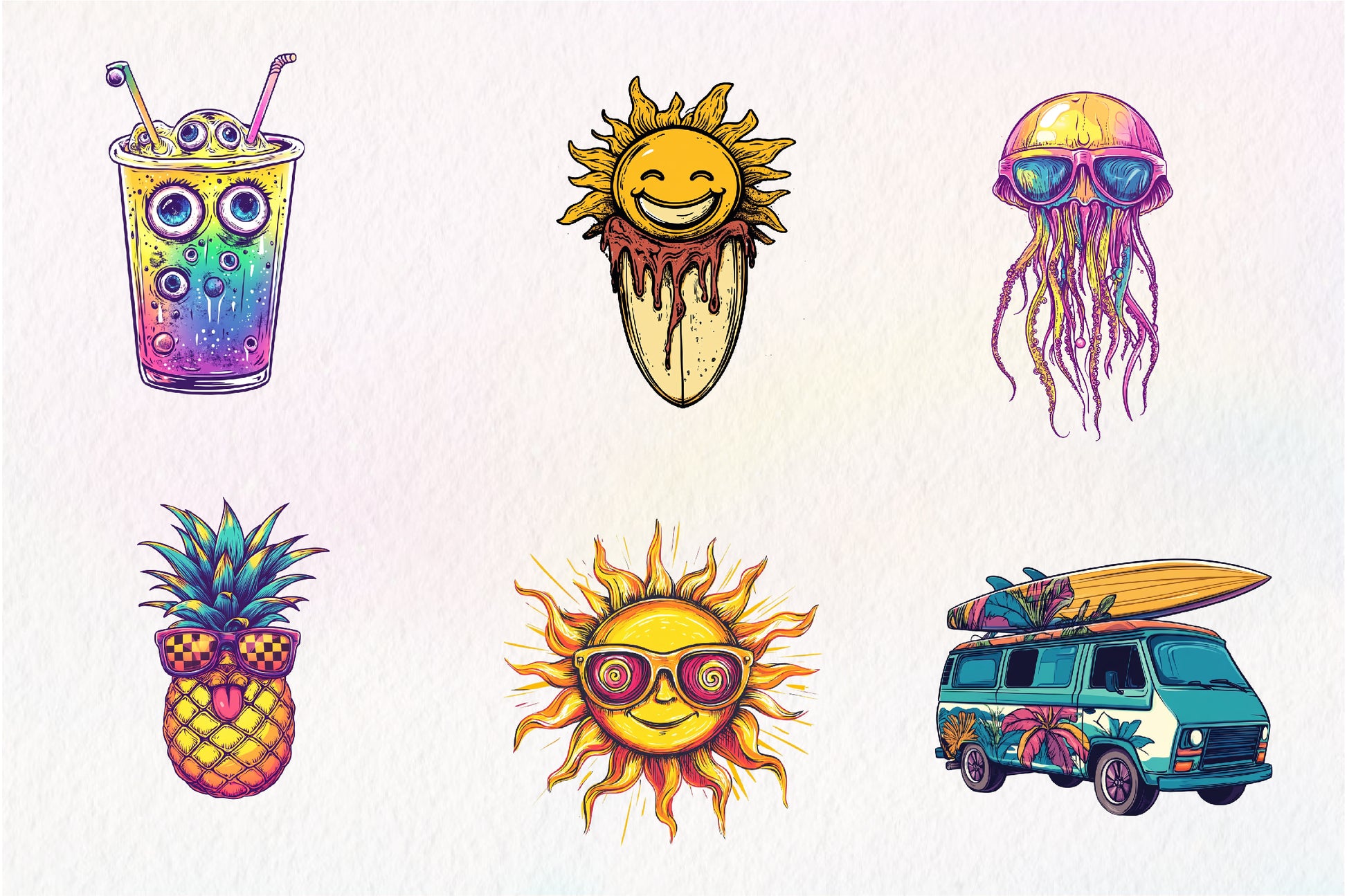 Funky Summer Clipart Bundle - CraftNest - Digital Crafting and Art