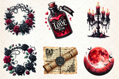 Gothic Valentines Day Clipart Bundle - CraftNest - Digital Crafting and Art