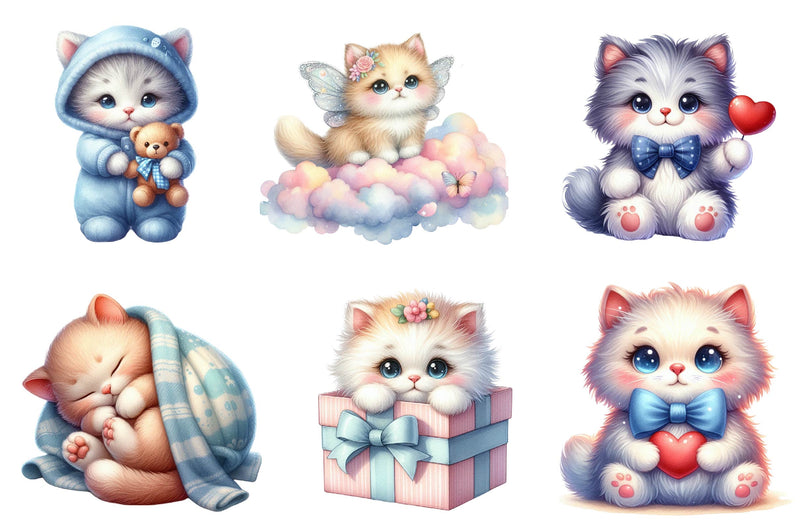 Cute Plush Toy Cat Clipart Bundle - CraftNest - Digital Crafting and Art